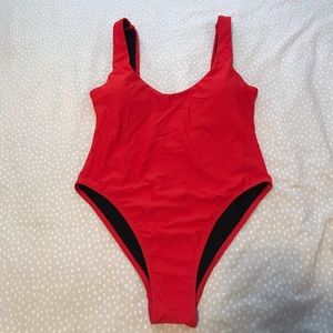 Red One Piece Swim Suit
